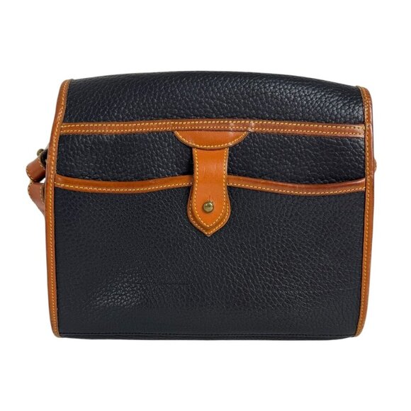 Dooney & Bourke VTG Essex Shoulder Bag Black Tan All Weather Leather USA Classic - Picture 3 of 16